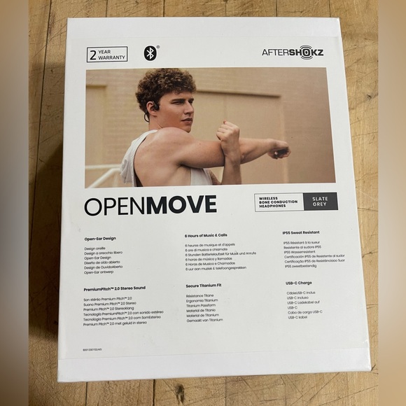 Aftershokz OpenMove Wireless Bone Conduction Headphones - Picture 2 of 3